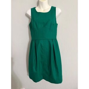 J. Crew Sheath Dress Green Sleeveless Tailored Business Casual Size 4